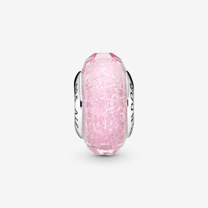 Iridescent Pink Murano Glass Charm