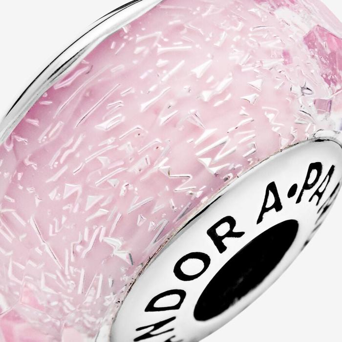 Iridescent Pink Murano Glass Charm
