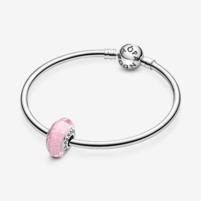 Iridescent Pink Murano Glass Charm