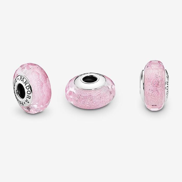 Iridescent Pink Murano Glass Charm