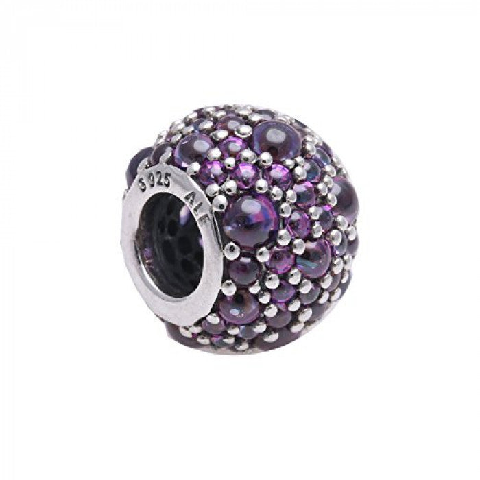 Purple zirconia pavé charm