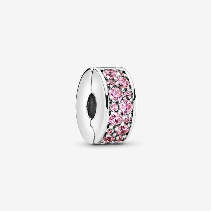 Charm Clip con Pavè Rosa