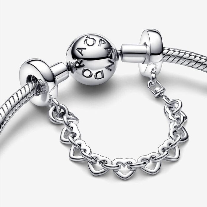 Charm Safety Chain Intertwined Hearts