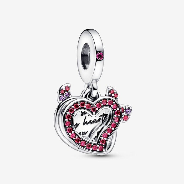 Charm Pendente Doppio Cuore Heart on fire’