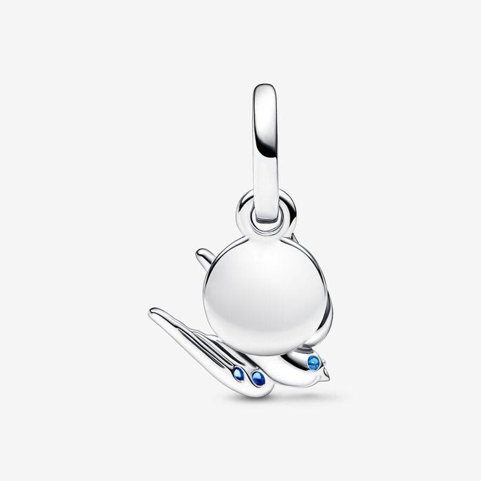 Charm Pendente Rondine Pietre Blu 