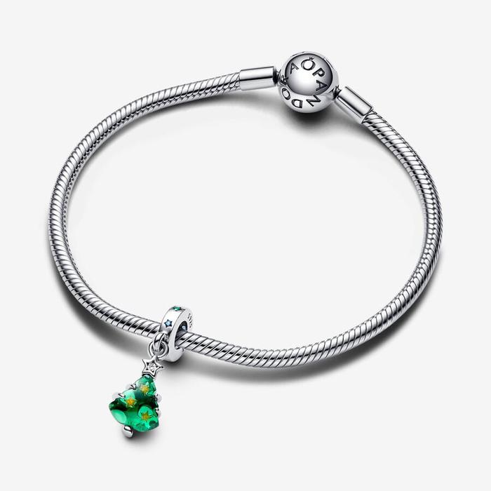 Christmas Tree Pendant Charm with Stars
