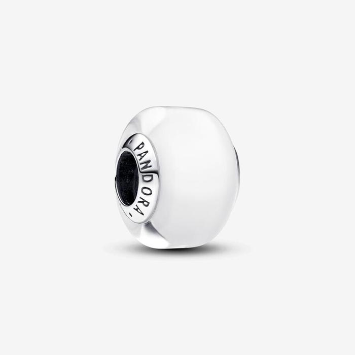 Charm Mini Murano Glass White