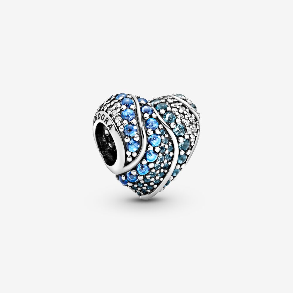 Charm a cuore Acqua azzurra