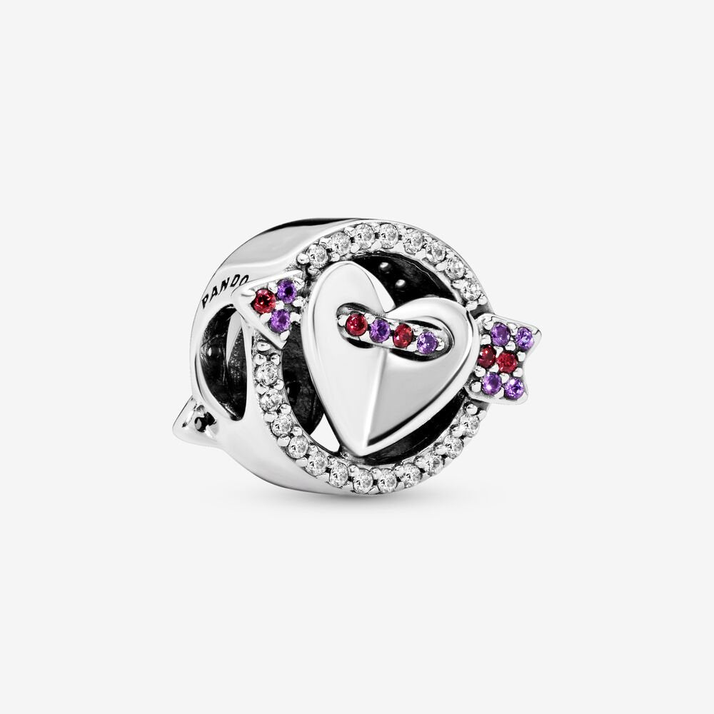 Charm Freccia e cuore scintillante
