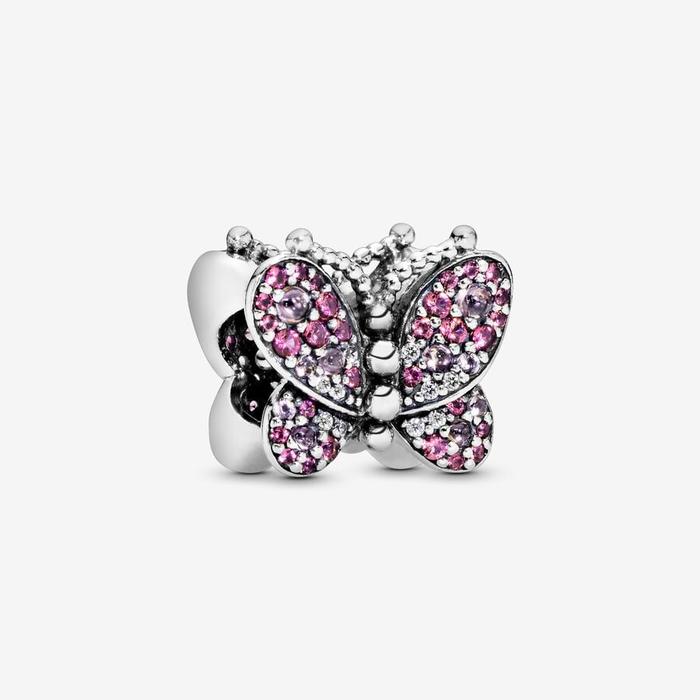 Charm Farfalla Pavé Rosa