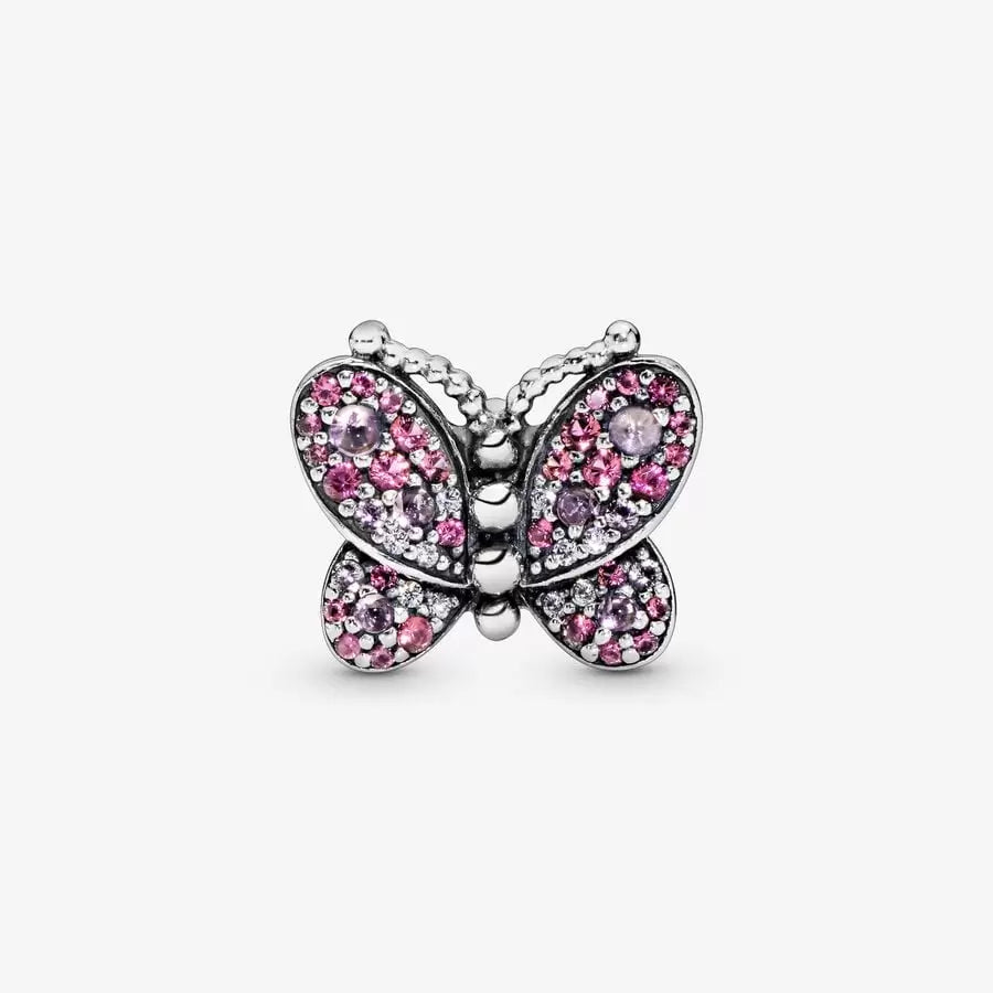 Charm Farfalla Pavé Rosa