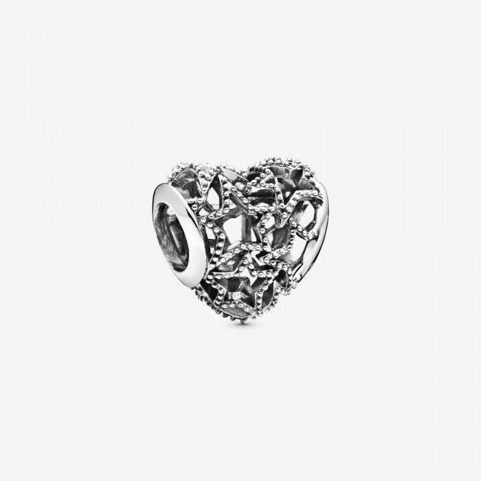 Charm openwork cuore e stelle