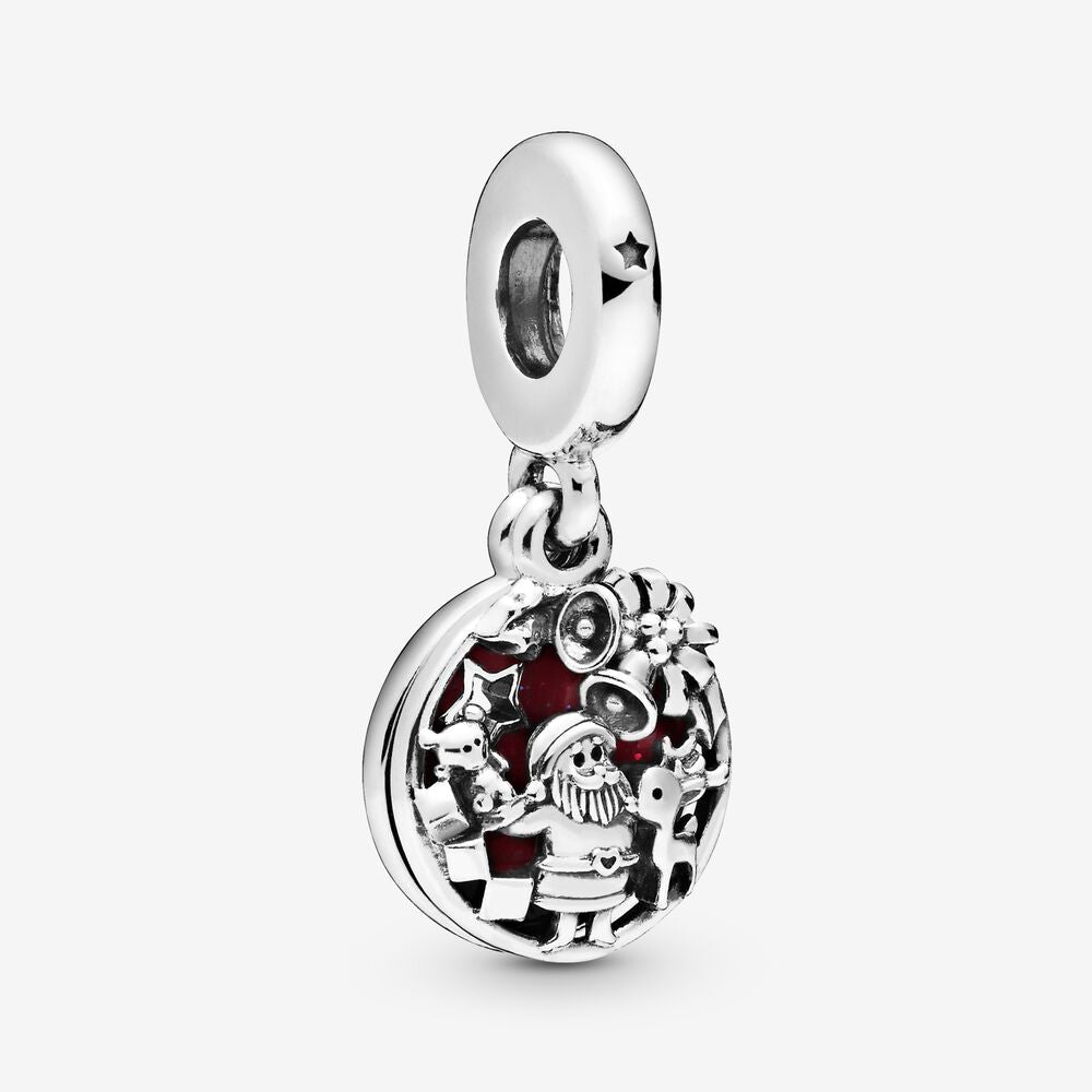 Charm pendente babbo natale,amore,pace e gioia