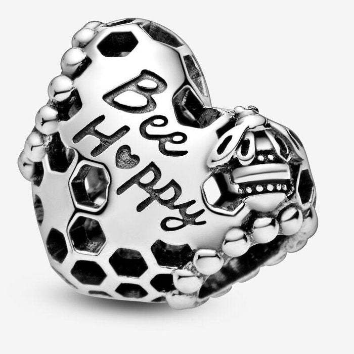 Charm a cuore Nido d'Ape Bee Happy (Sii felice)