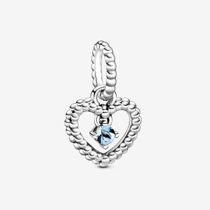 March Blue Heart Pendant Charm