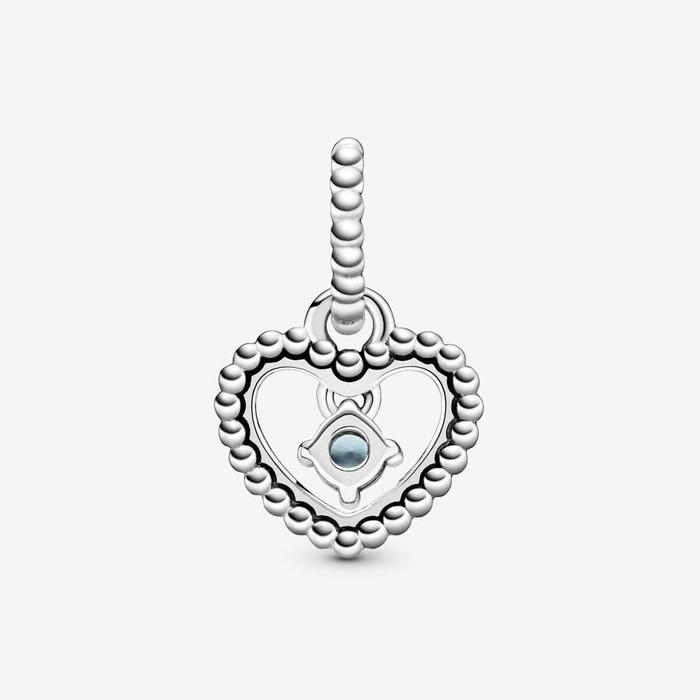 March Blue Heart Pendant Charm
