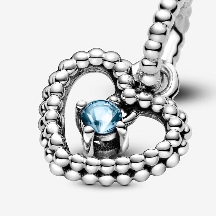 Charm Pendente Cuore Azzurro Marzo