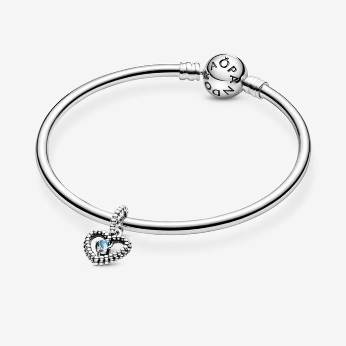 Charm Pendente Cuore Azzurro Marzo