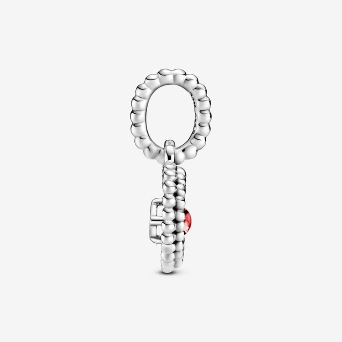 Charm Pendente Cuore Rosso Fuoco Luglio