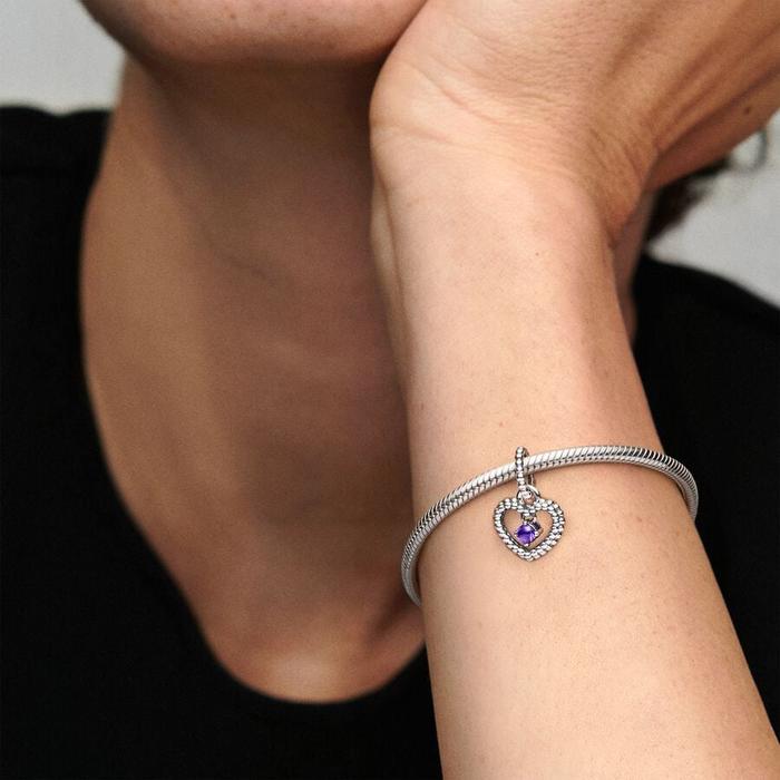 Purple Heart Pendant Charm February