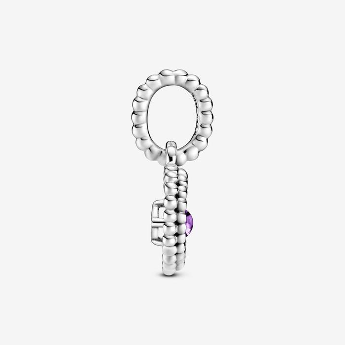 Charm Pendente Cuore Viola Febbraio