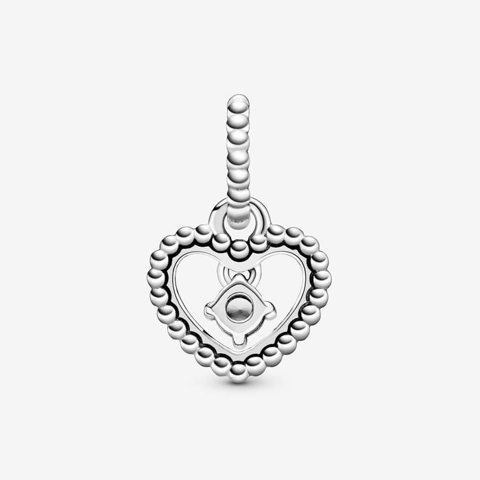 Charm Pendente Cuore Bianco Aprile