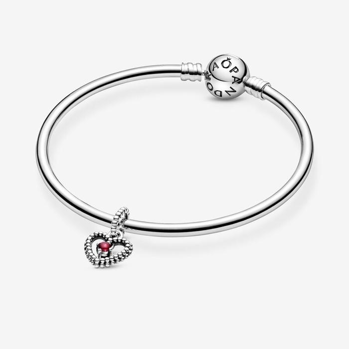 Charm Pendente Cuore Rosso Scuro Gennaio