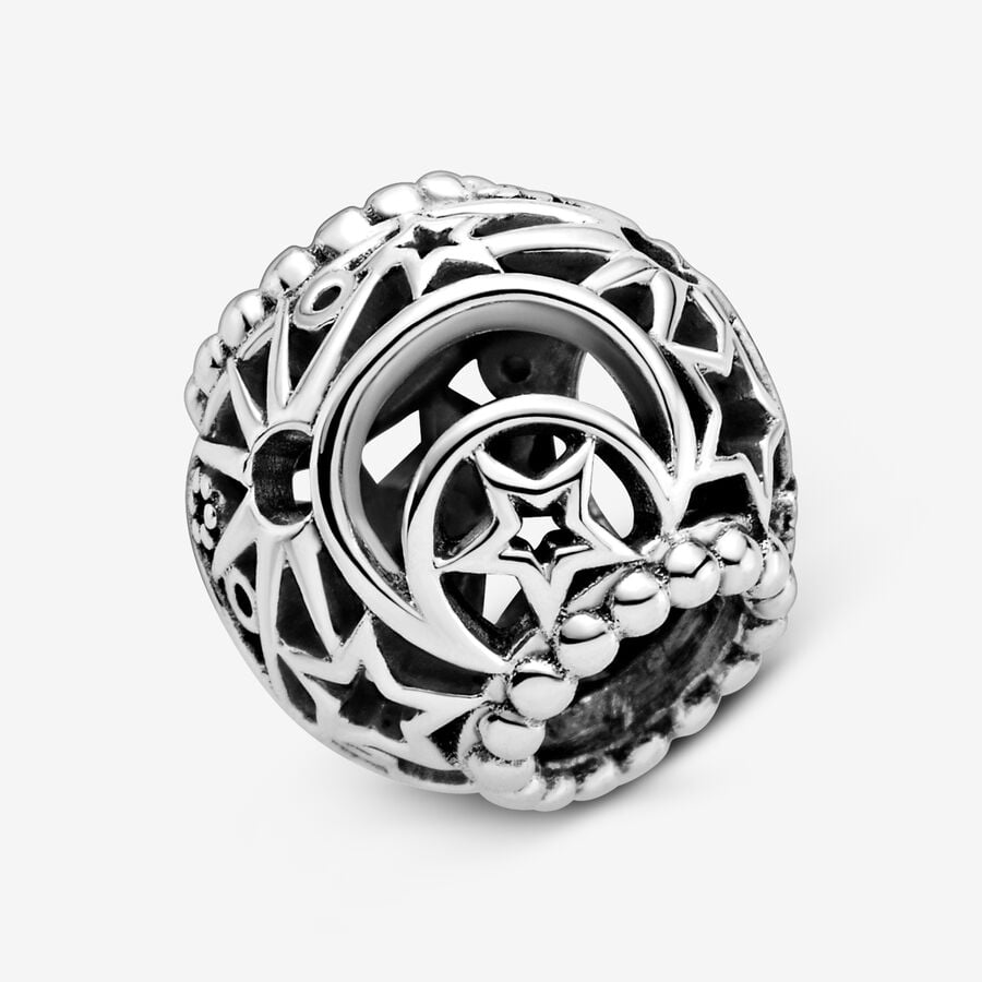 Charm Openwork Sole, Stelle e Luna