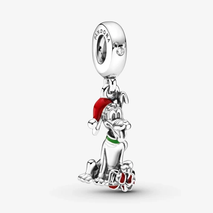 Disney, Pluto charm with Christmas gift