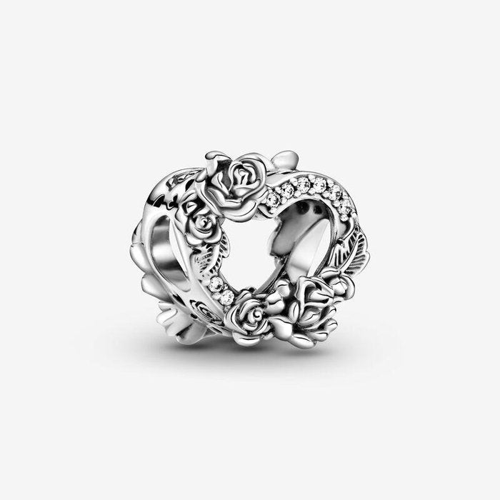 Charm Cuore aperto e rose