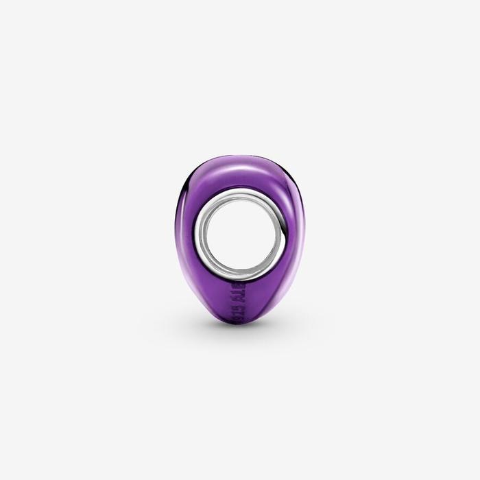 Charm Cuore Metallico Viola