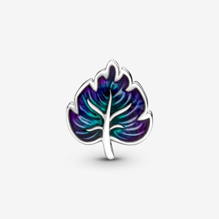 Charm Foglia Verde e Viola