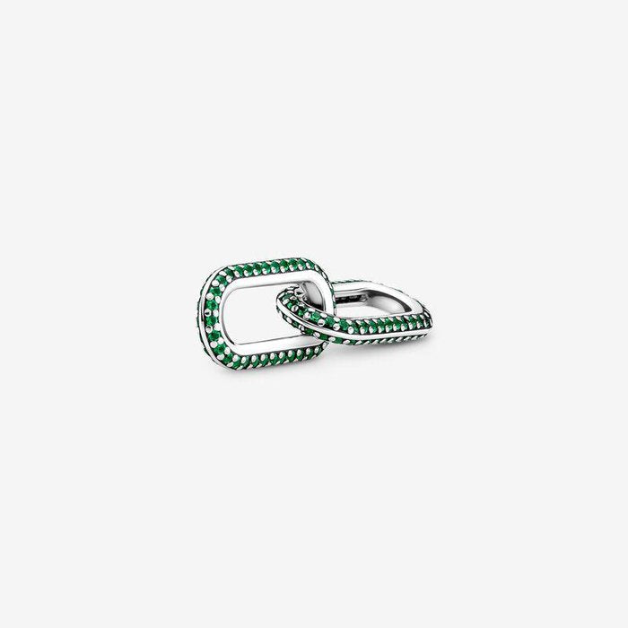 Charm double maillon Pandora ME avec pierres lumineuses vertes