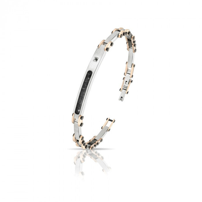 Bracelet s/plaque rigide br noir 0,015