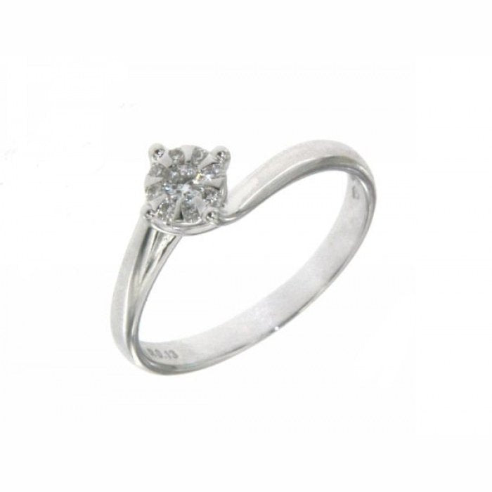 ANELLO SOLITARIO PAVE' BR