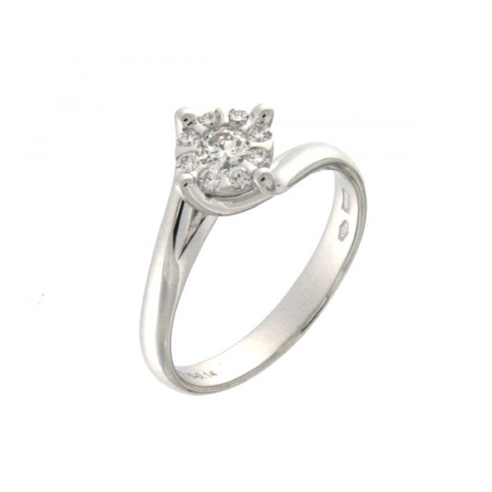 ANELLO SOLITARIO PAVE' BR