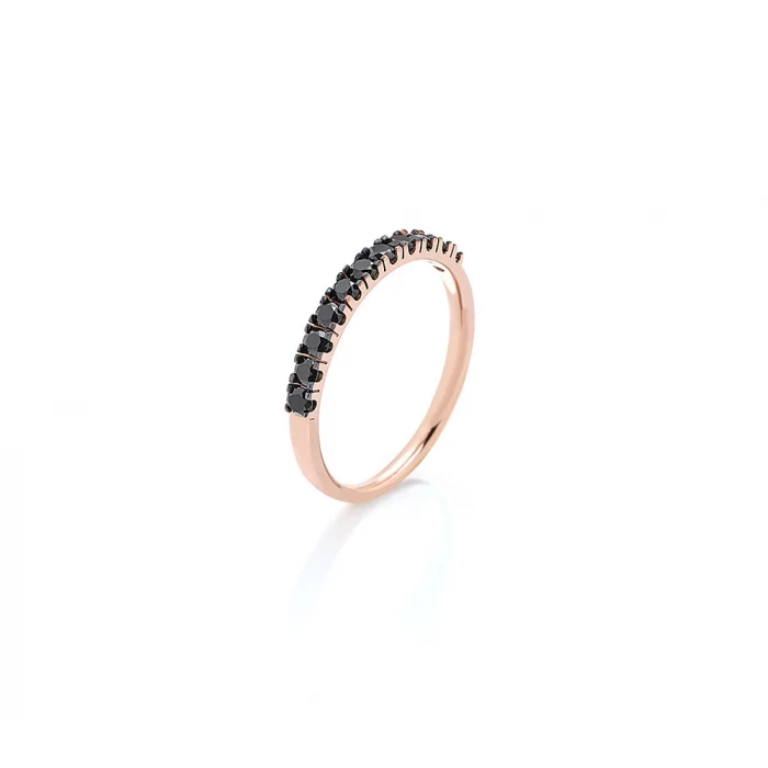 Half ring rose gold and black diamonds TuttiFrutti