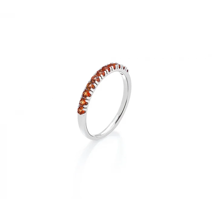 Half gold and orange sapphire ring TuttiFrutti