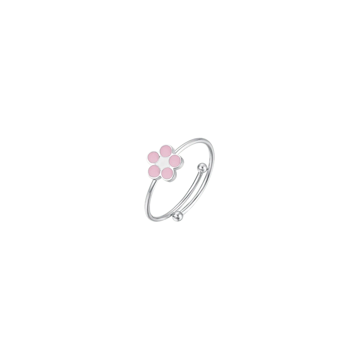 STEEL RING FOR GIRLS WITH FLOWER