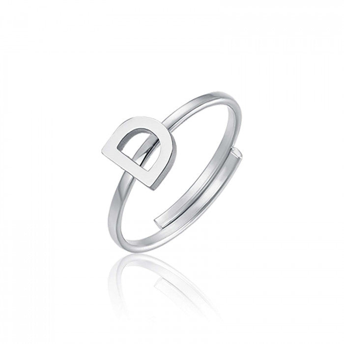 ANELLO DONNA IN ACCIAIO CON LETTERA