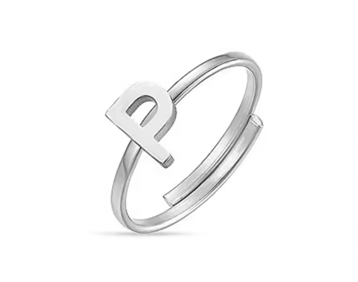 ANELLO DONNA IN ACCIAIO CON LETTERA