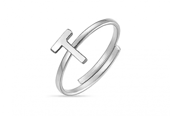 ANELLO DONNA IN ACCIAIO CON LETTERA
