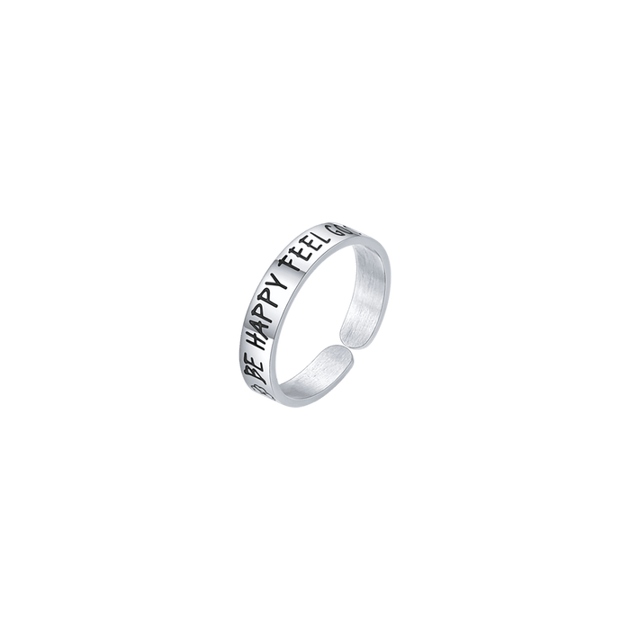 ANELLO DONNA IN ACCIAIO BE HAPPY FEEL GOOD