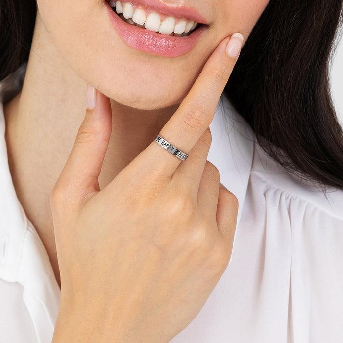 ANELLO DONNA IN ACCIAIO BE HAPPY FEEL GOOD