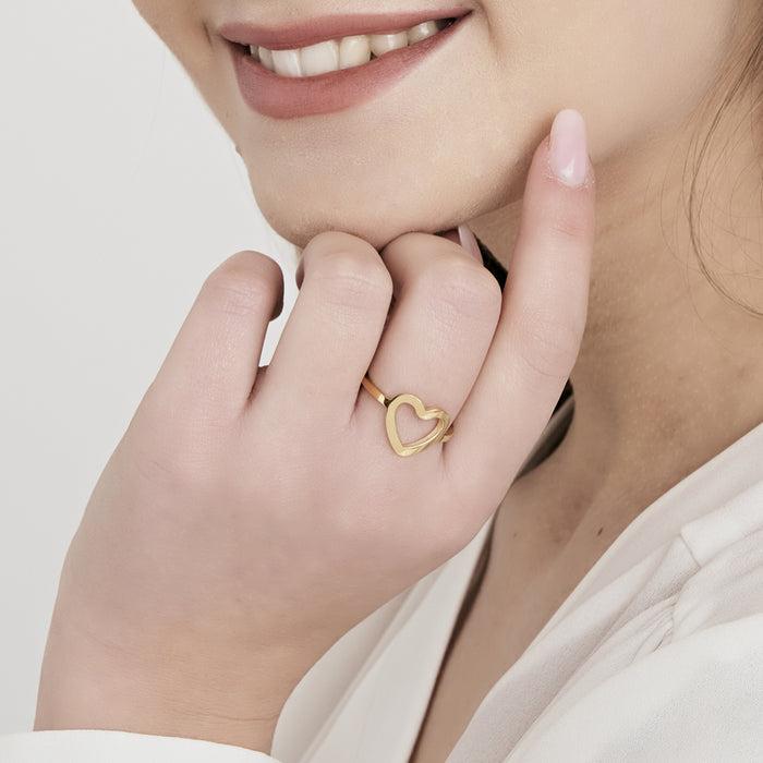 WOMEN'S RING IN IP GOLD STEEL WITH HEART