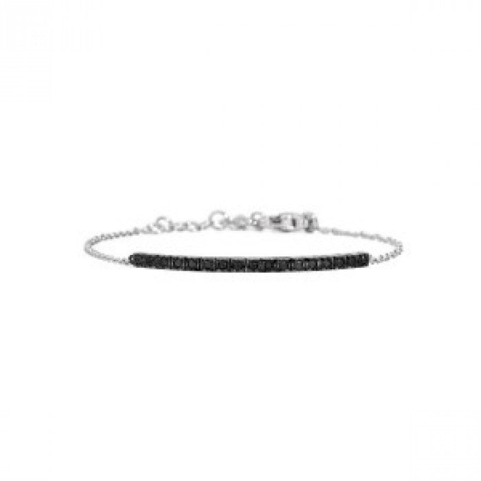 Bracelet tennis face cube central br noir 0,25