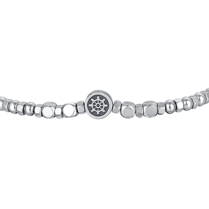 MEN'S STEEL BRACELET WITH TIGER'S EYE AND RUDDER