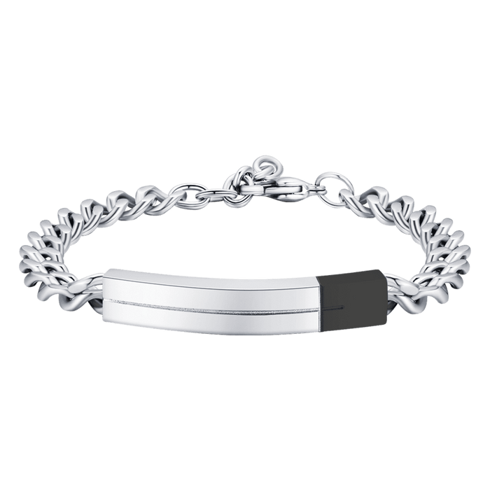 BRACCIALE UOMO IN ACCIAIO CON ELEMENTO IN ACCIAIO ROSA