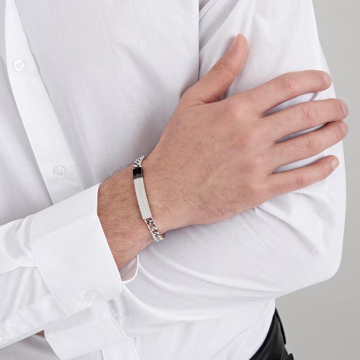 BRACCIALE UOMO IN ACCIAIO CON ELEMENTO IN ACCIAIO ROSA