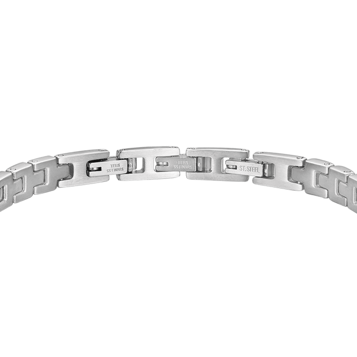 BRACCIALE UOMO IN ACCIAIO CON CRISTALLI NERI